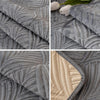 ANTI SKID PALM LEAVES QUILTED SOFA MAT  -  GREY