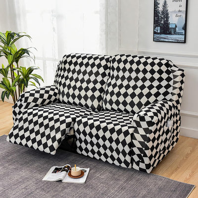 Premium Printed Recliner Sofa Cover : Maze Black