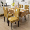 Premium Dining Table & Chair Cover Combo - Mustard Leaf
