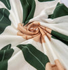 Premium Dining Table & Chair Cover Combo - White Brown Flower