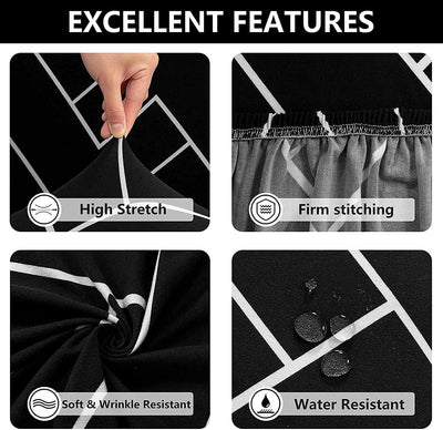Trendize Exclusive Stretchable Sofa Cover - Black Herringbone