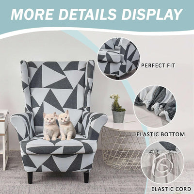SnugFit Wingback Chair Slipcover - Silver Prism