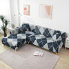 L Shape Sofa Cover - Checkerplaid Blue