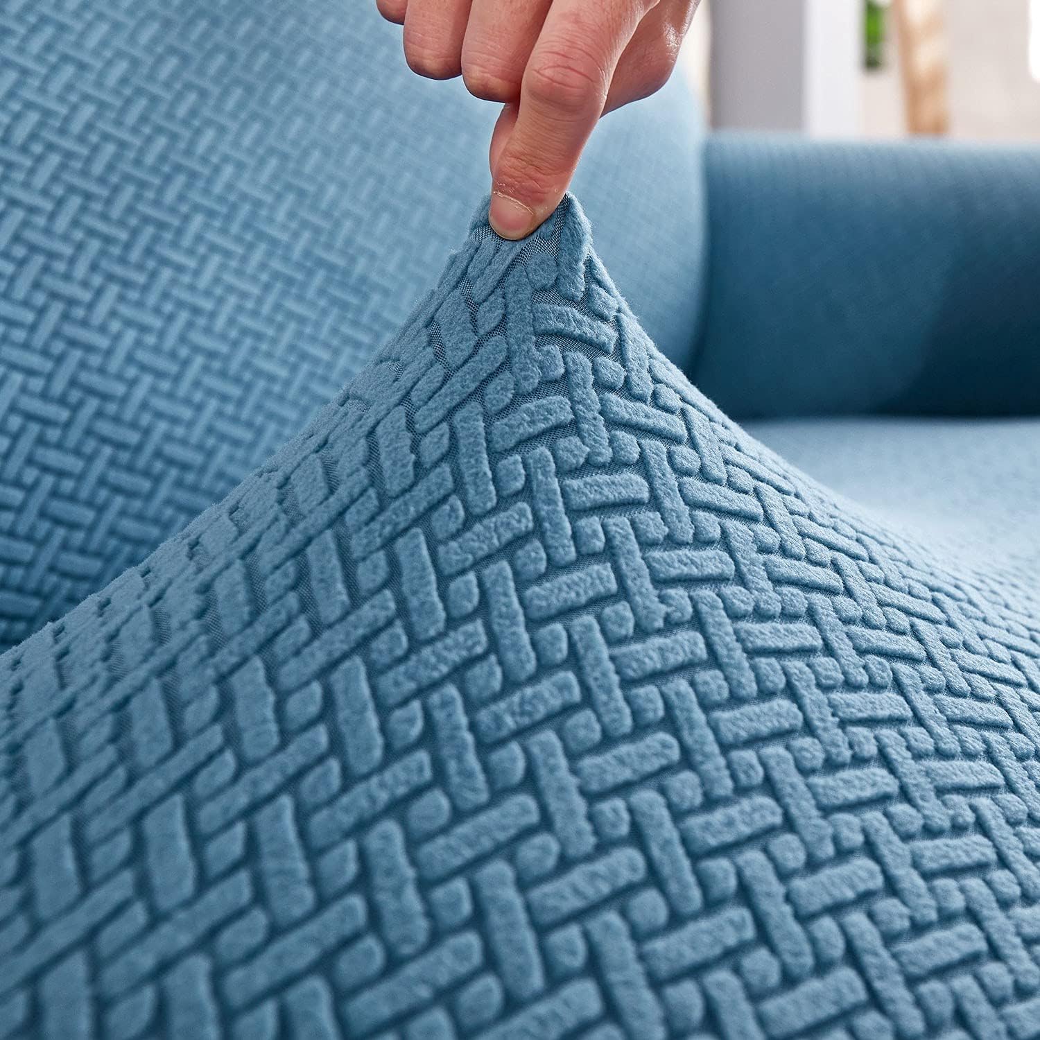 2026 Polar Fleece Sofa Cover : Sky Blue