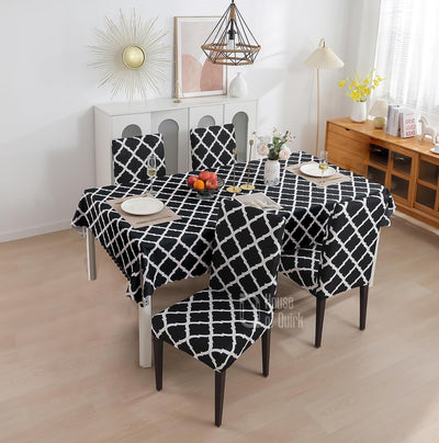 Premium Dining Table & Chair Cover Combo - Black Diamond