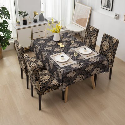Premium Dining Table & Chair Cover Combo - Royal Black