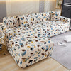 L Shape Sofa Cover - White Leaf