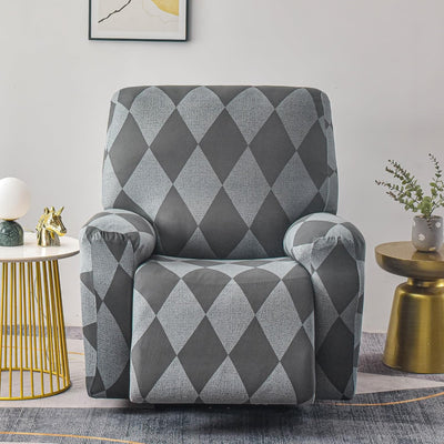 Premium Printed Recliner Sofa Cover : Grey Rittle