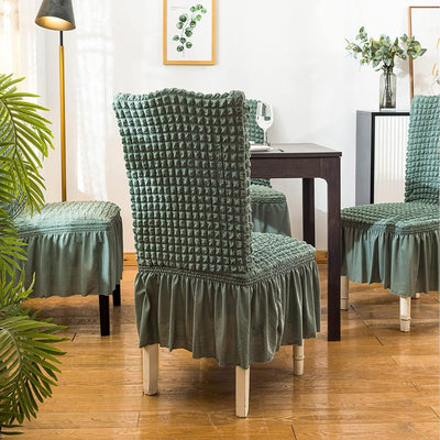 2026 Turkish Bubble Frill Chair Covers : Sage Green