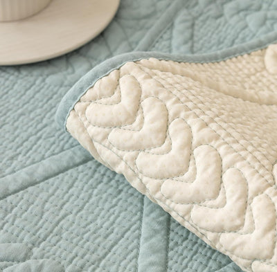PREMIUM COTTON QUILTED SOFA MAT - POWDER BLUE