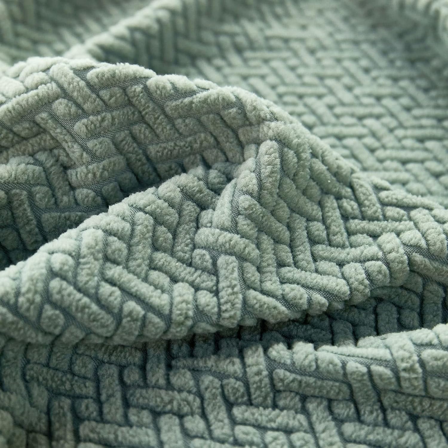 2026 Polar Fleece Sofa Cover : Pastel Green
