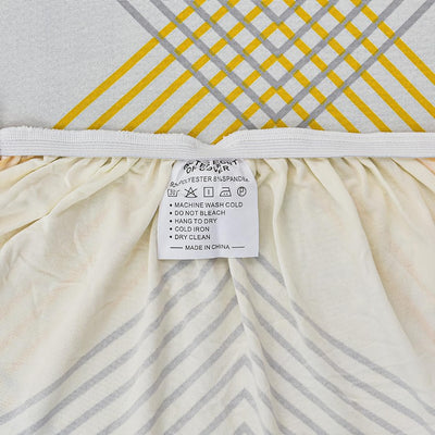 Premium Printed Recliner Sofa Cover : Yellow Curve