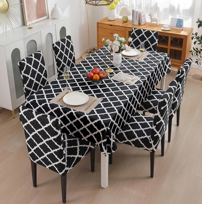 Premium Dining Table & Chair Cover Combo - Black Diamond