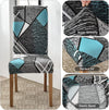 Stretchable Chair Covers, Blue Grey Prism