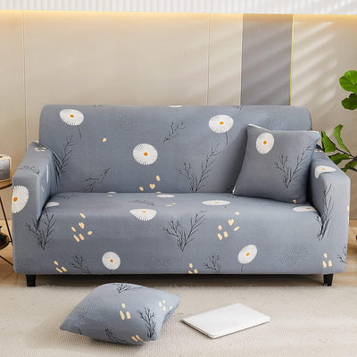 Trendize Exclusive Stretchable Sofa Cover - Grey Daisy