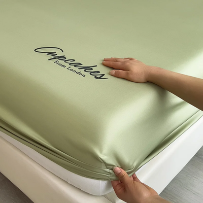 Ice Silk Cooling Fitted Bedsheet with 2-Pillow Covers