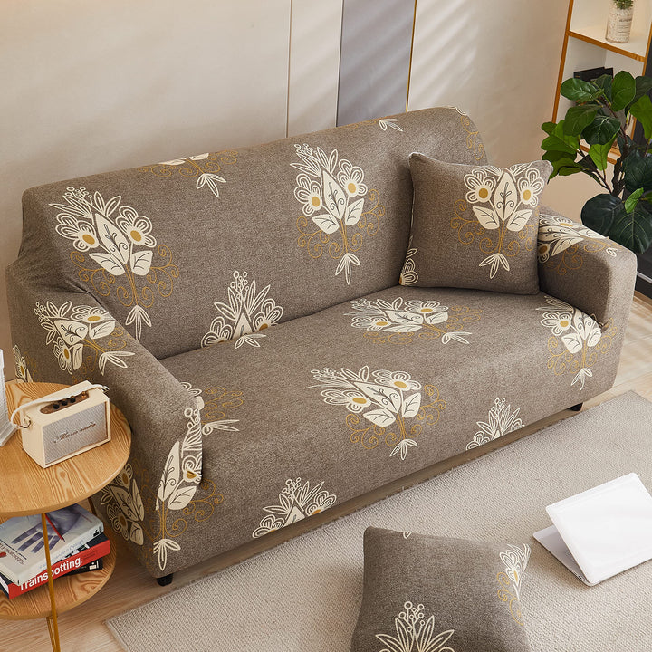 Trendize Exclusive Stretchable Sofa Cover - Beige Brocade