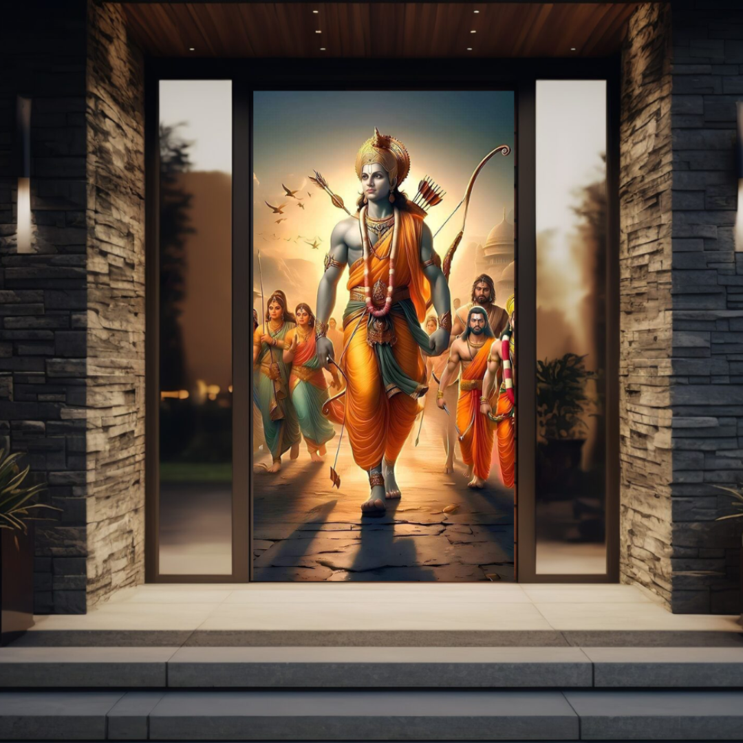 God Purushottam Ram Door Cover