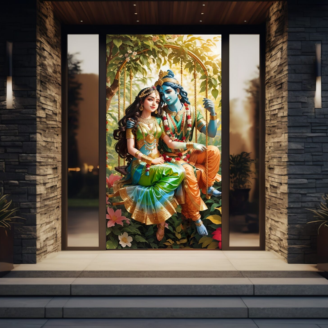 God Radha Raman Door Cover