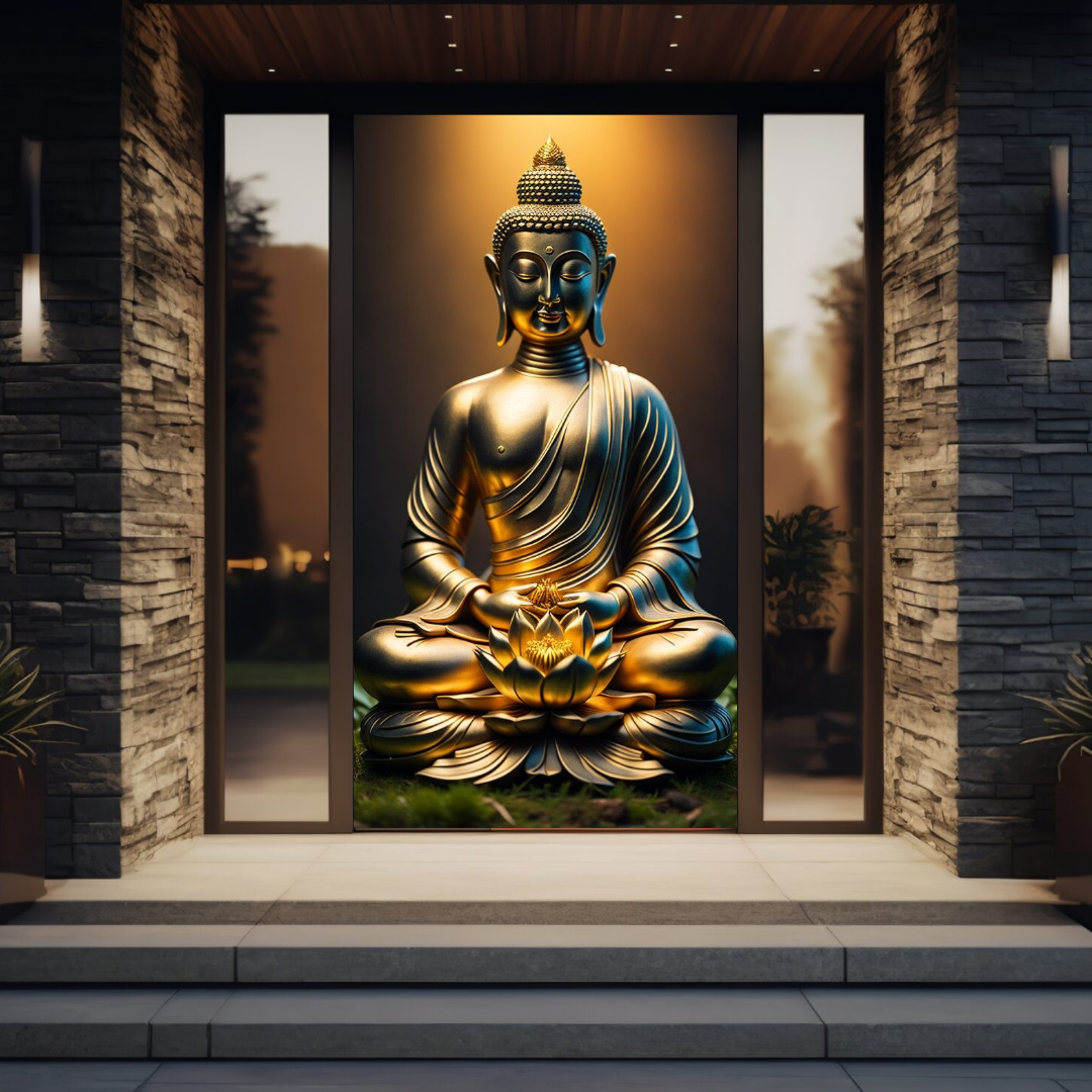 God Gautam Buddha Door Cover