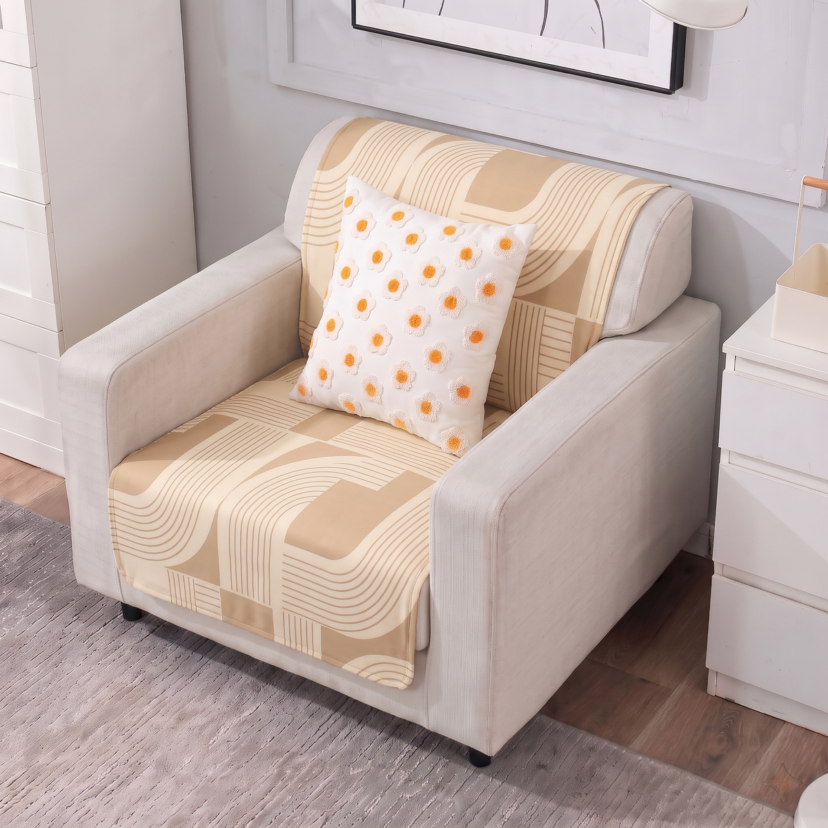 Luxury Anti-Skid Armless Sofa Mats - Desert Waves