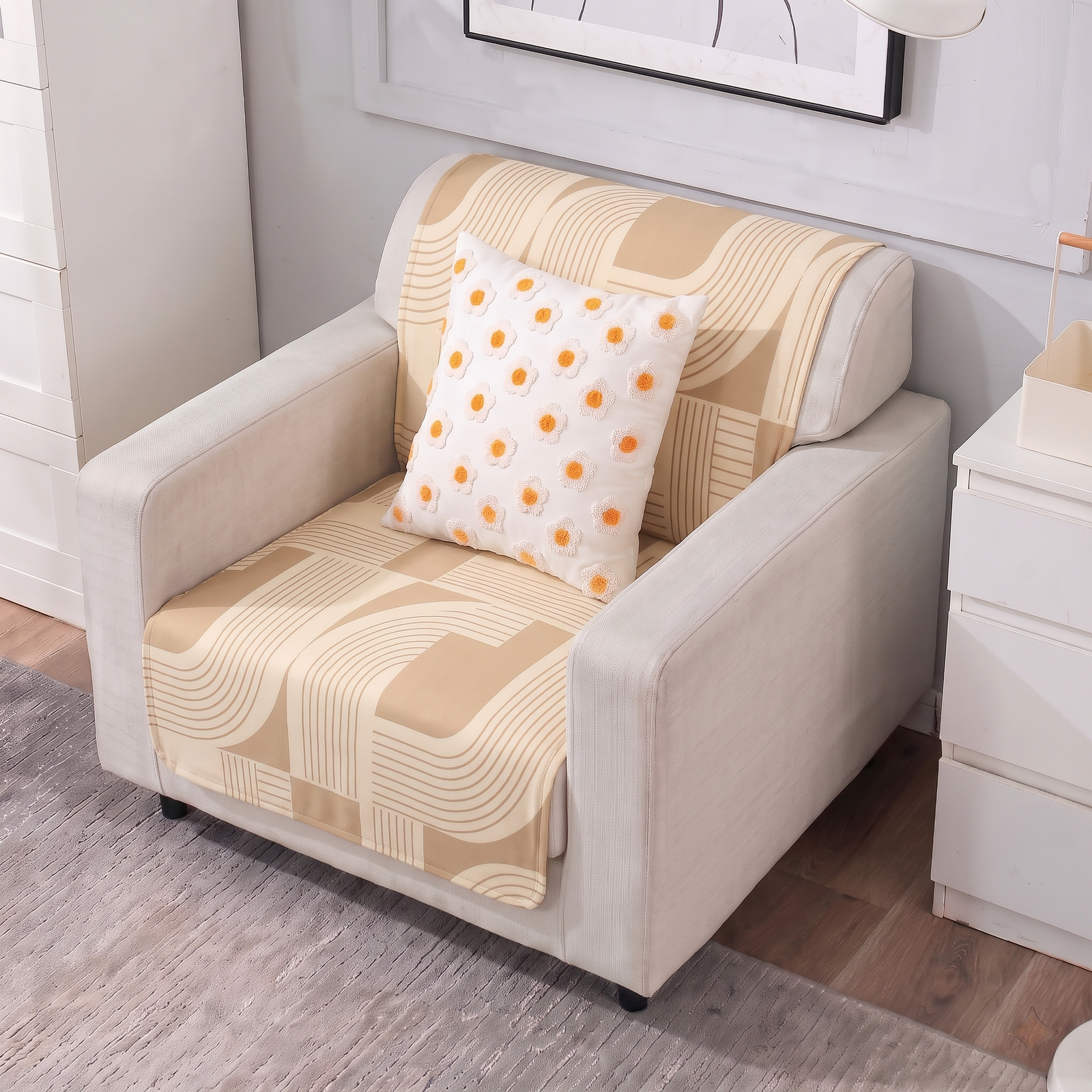 Luxury Anti-Skid Armless Sofa Mats - Desert Waves