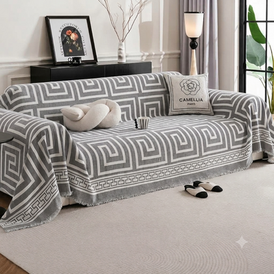 Premium Double Sided Chenille Sofa Covers - Greek Grey