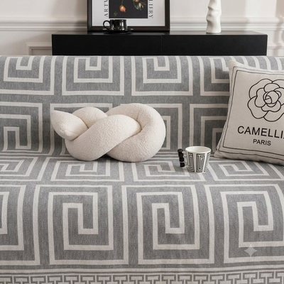 Premium Double Sided Chenille Sofa Covers - Greek Grey