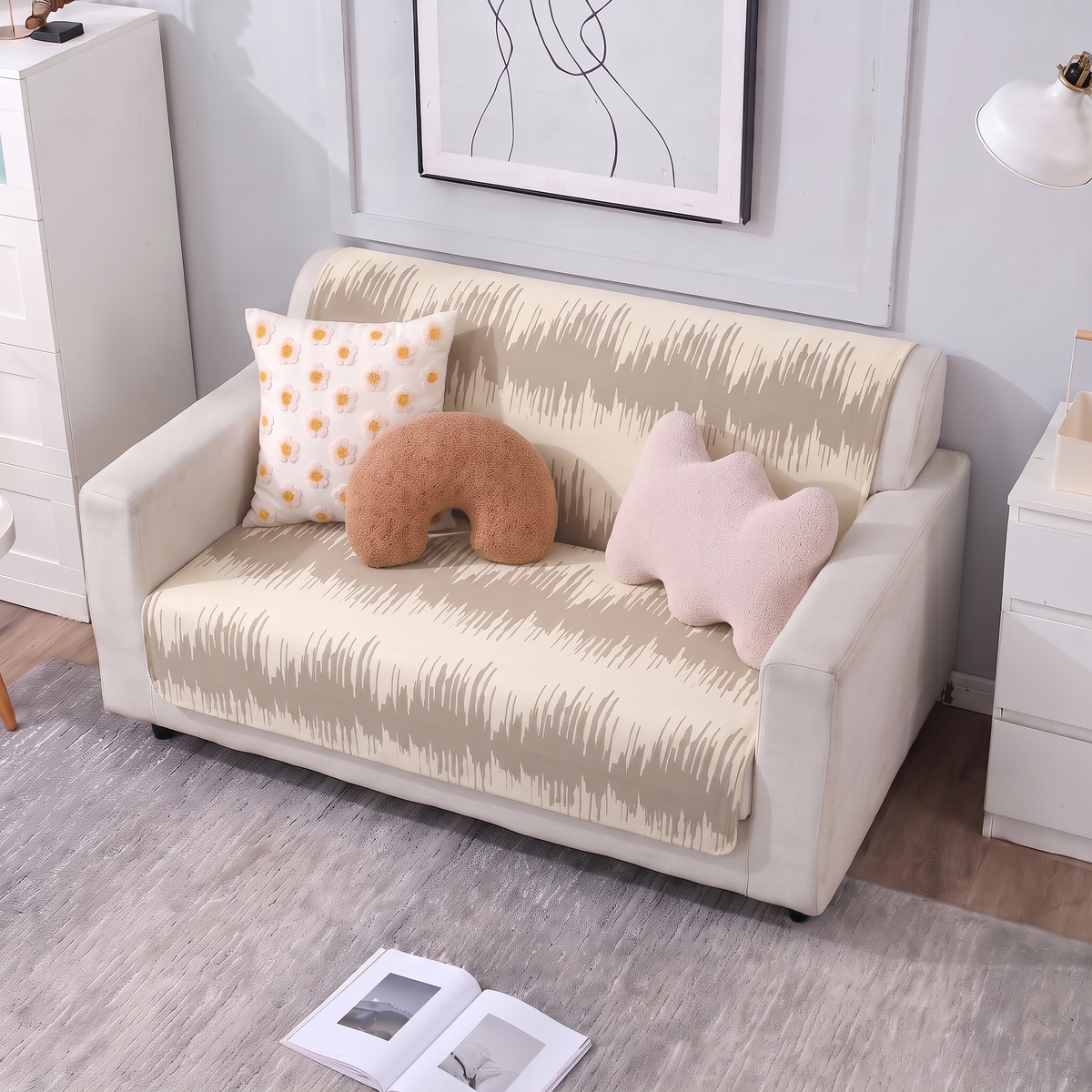 Luxury Anti-Skid Armless Sofa Mats - Desert Strokes