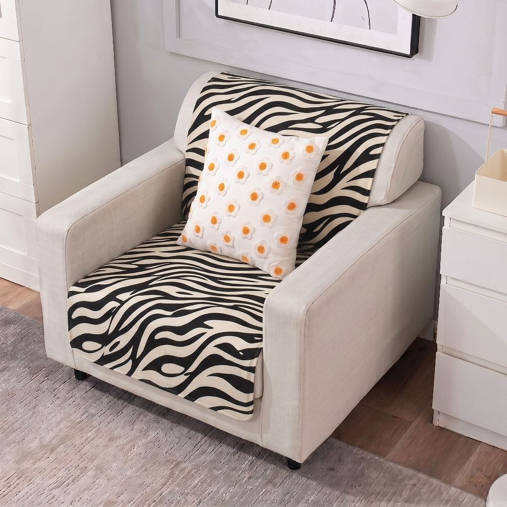 Luxury Anti-Skid Armless Sofa Mats - Zebra Luxe