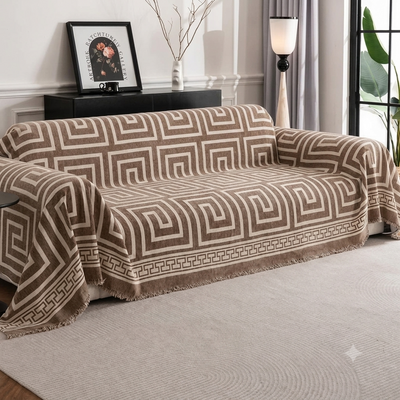 Premium Double Sided Chenille Sofa Covers - Greek Beige