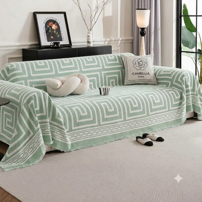 Premium Double Sided Chenille Sofa Covers - Greek Green