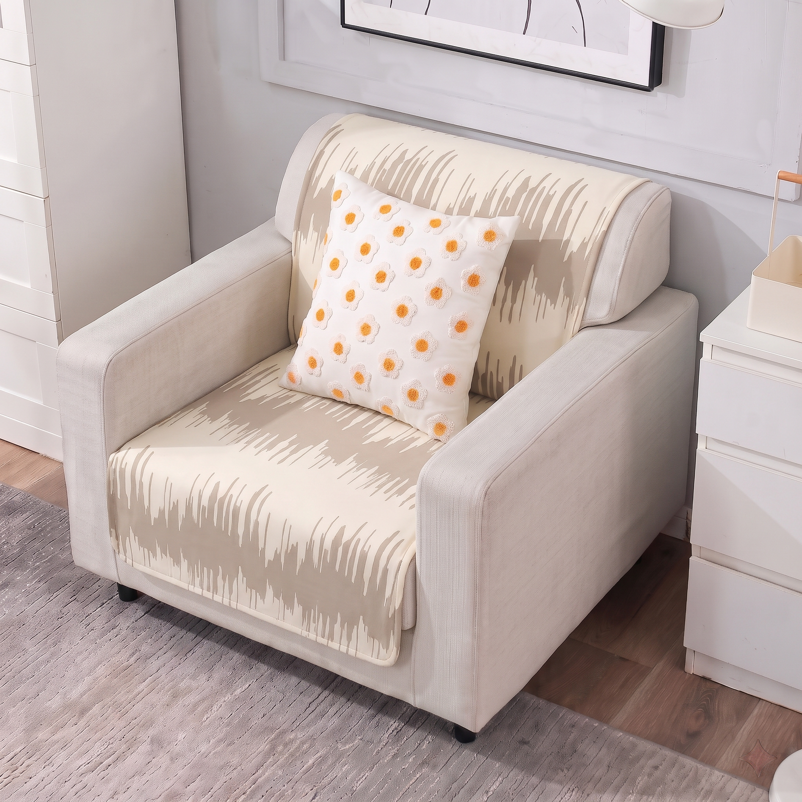 Luxury Anti-Skid Armless Sofa Mats - Desert Strokes