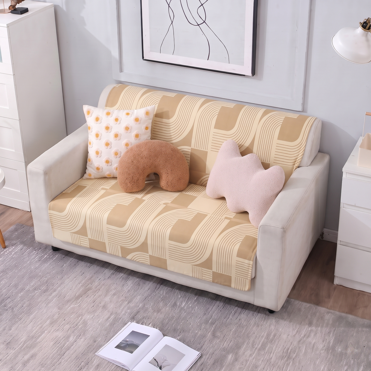 Luxury Anti-Skid Armless Sofa Mats - Desert Waves