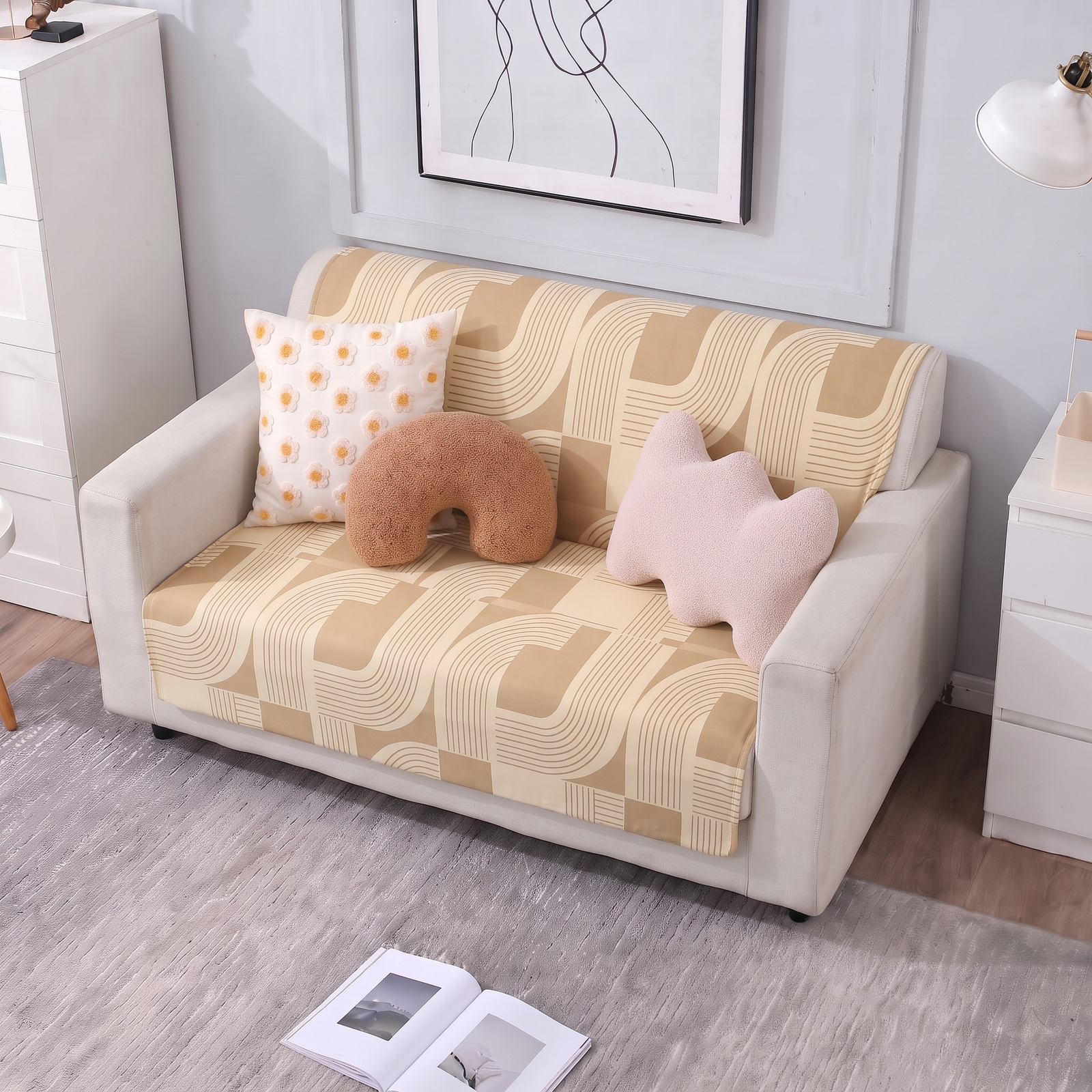 Luxury Anti-Skid Armless Sofa Mats - Desert Waves