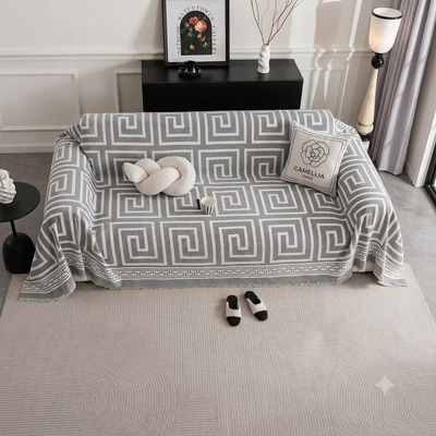 Premium Double Sided Chenille Sofa Covers - Greek Grey