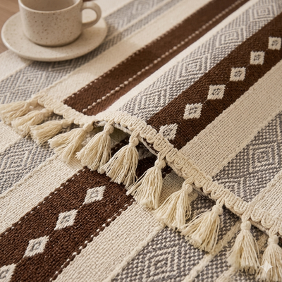 Aesthetic Chenille Sofa Mat - Brown