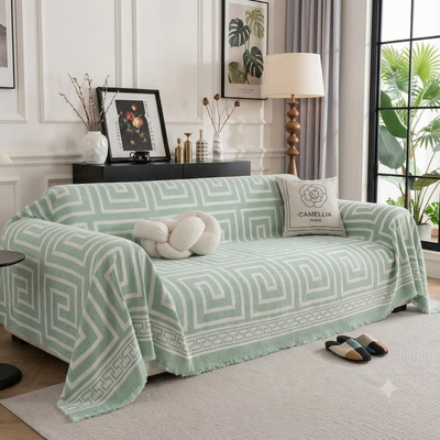 Premium Double Sided Chenille Sofa Covers - Greek Green
