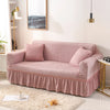 2024 Turkish Bubble Frill Sofa Covers : Blush Pink