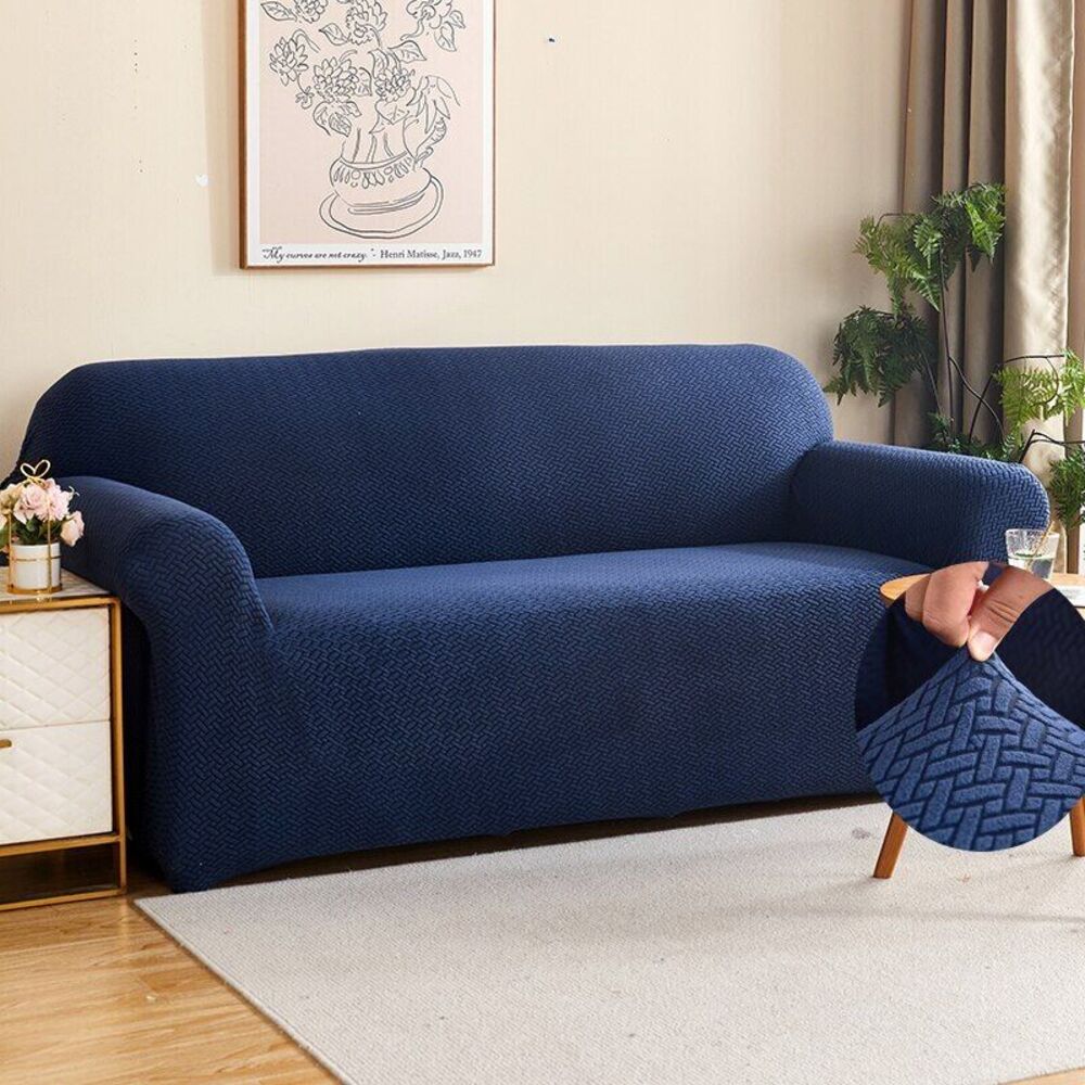 2026 Polar Fleece Sofa Cover : Navy