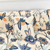 L Shape Sofa Cover - Beige Blue Flower