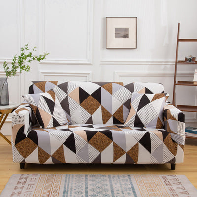 Trendize Exclusive Stretchable Sofa Cover - Geometric Brown