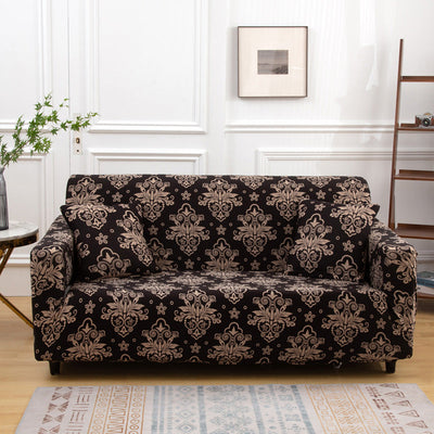 Trendize Exclusive Stretchable Sofa Cover - Black Brocade