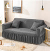 2025 Turkish Bubble Frill Sofa Covers : Dark Grey