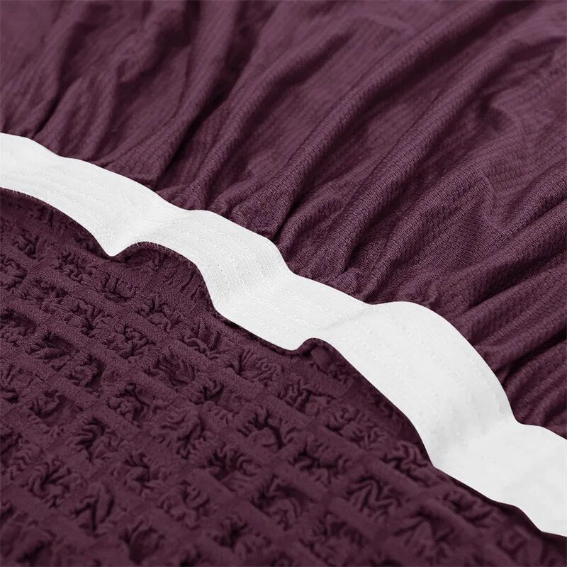 2026 L Shape Turkish Bubble Frill Sofa Covers : Wine