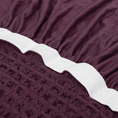 2025 L Shape Turkish Bubble Frill Sofa Covers : Wine