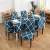 Premium Dining Table & Chair Cover Combo - Cross Blue