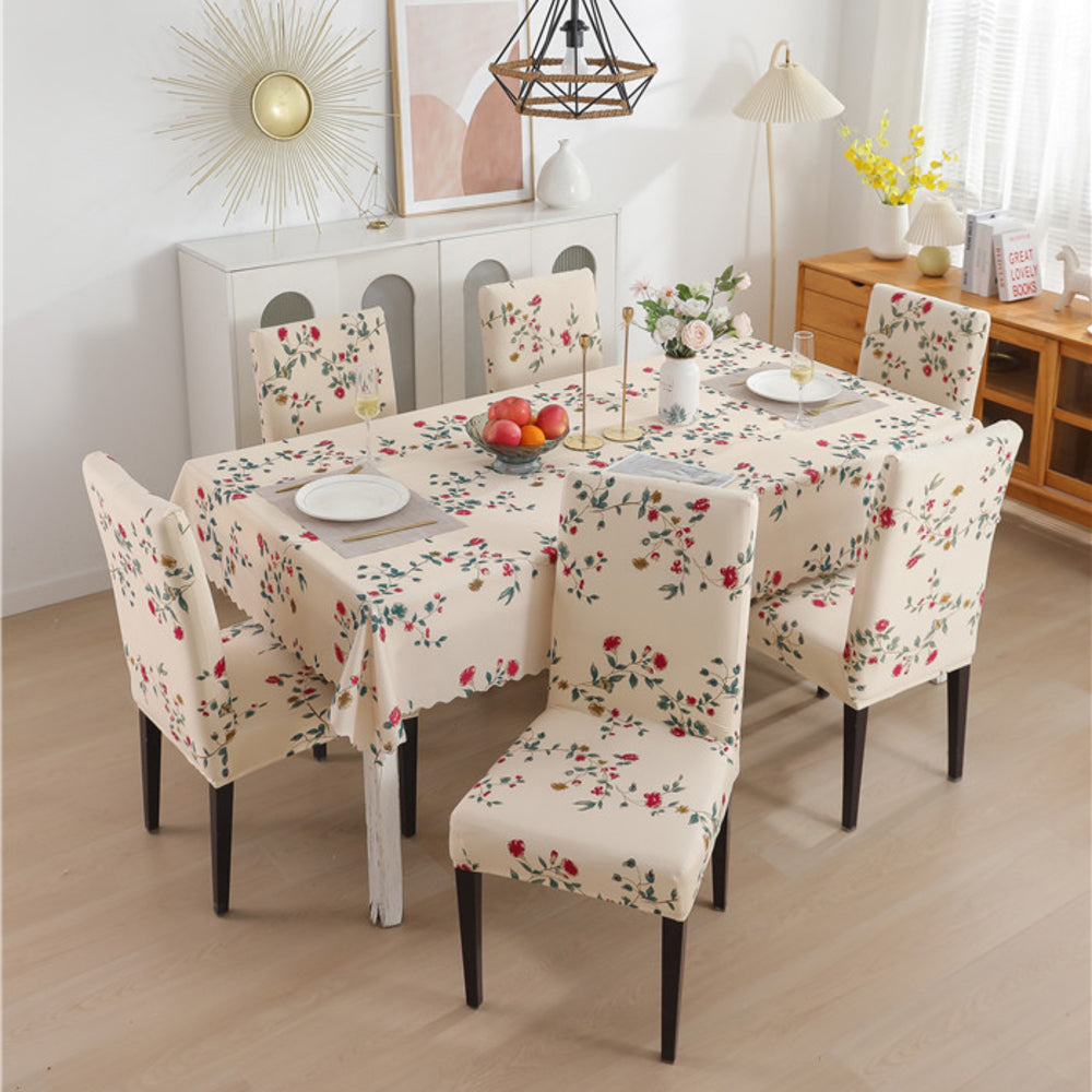 Premium Dining Table &amp; Chair Cover Combo - Modish Beige