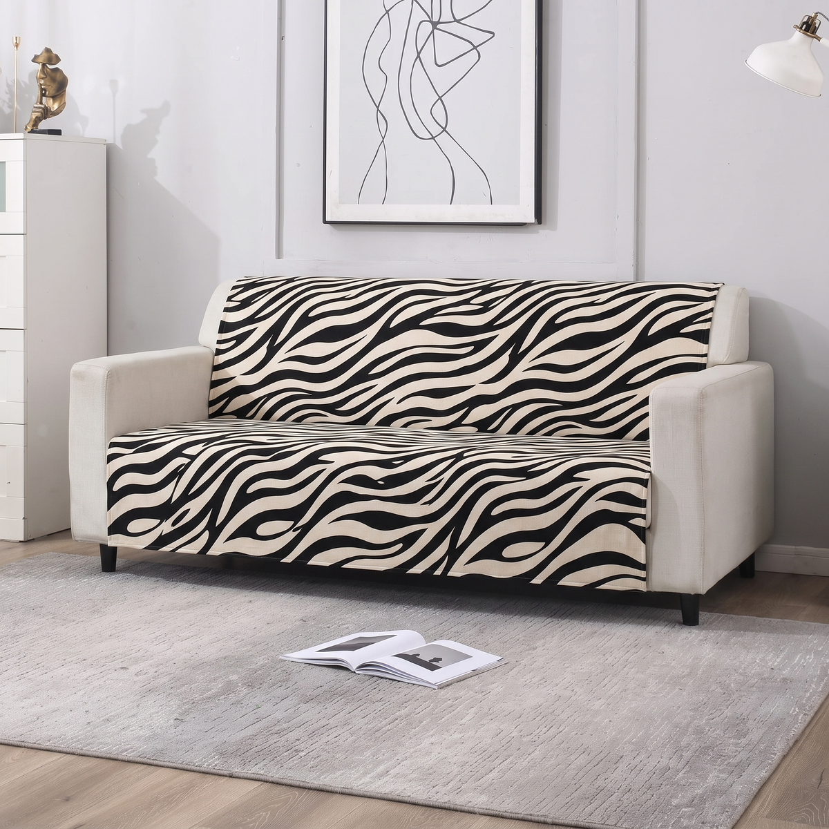 Luxury Anti-Skid Armless Sofa Mats - Zebra Luxe