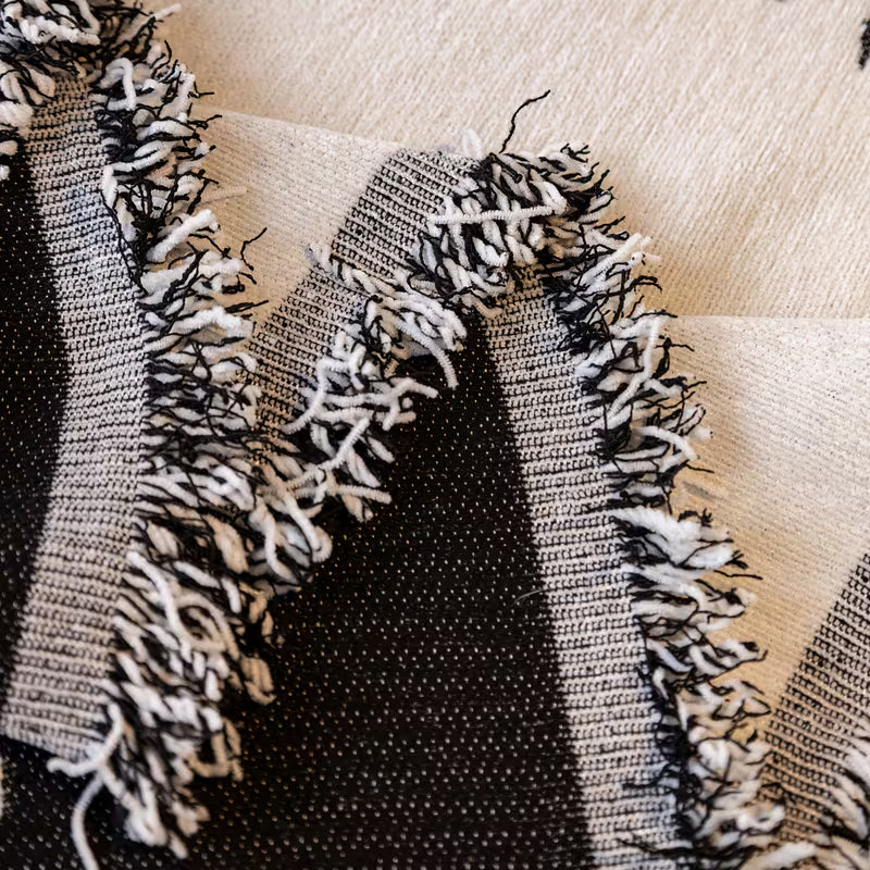 Premium Double Sided Chenille Sofa Covers - Black Leaf